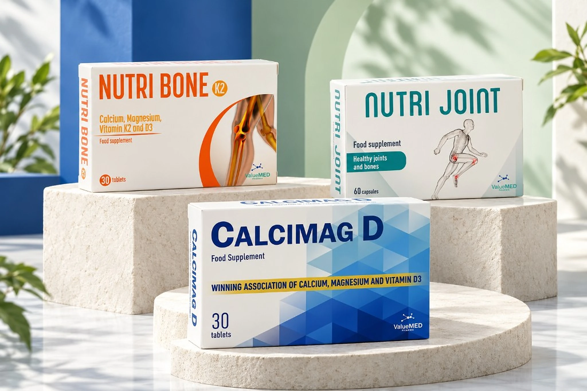 Nutri Bone, Nutri Joint and Calcimag D food supplements