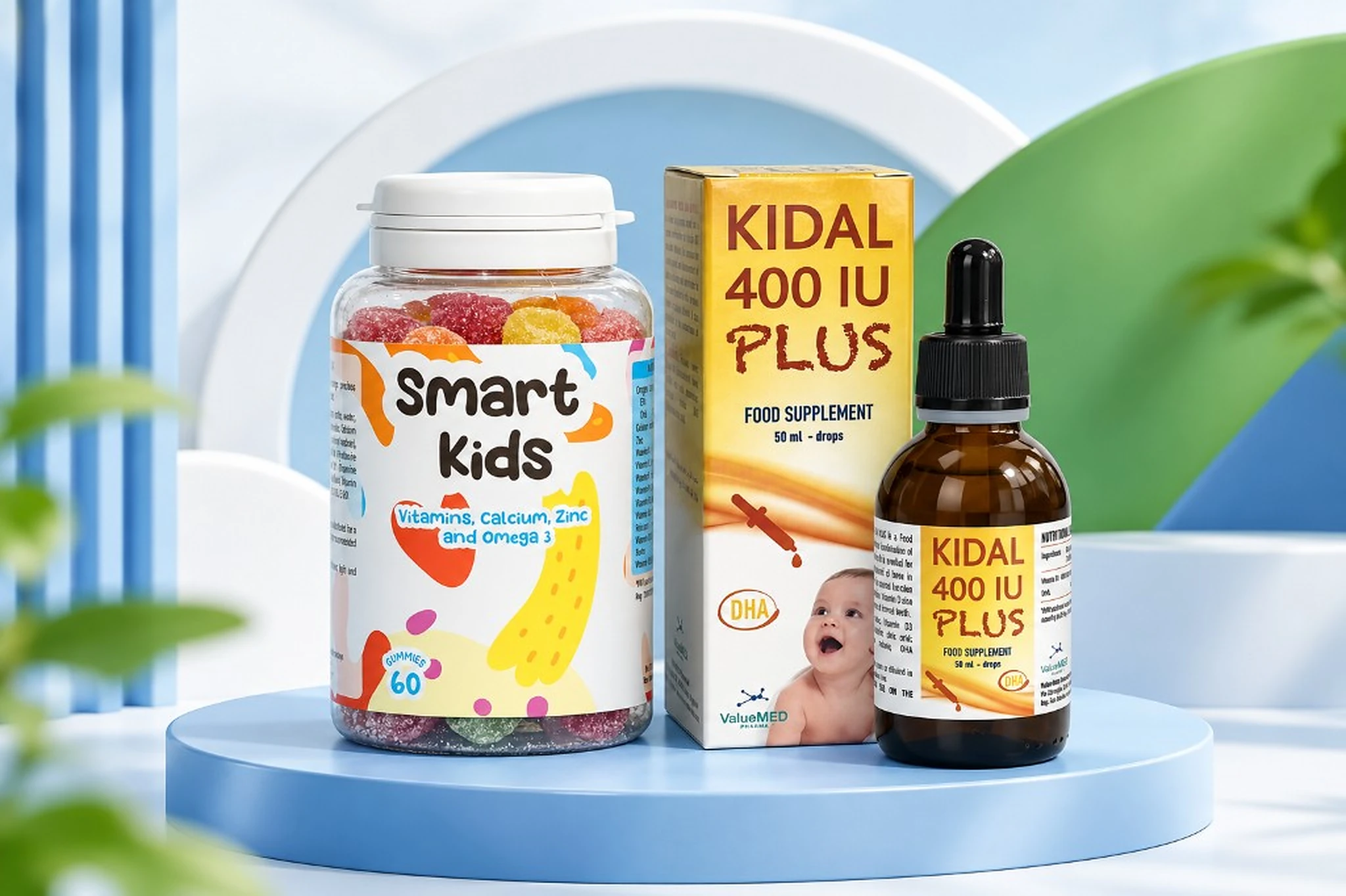 Smart Kids and Kidal 400 IU Plus food supplements