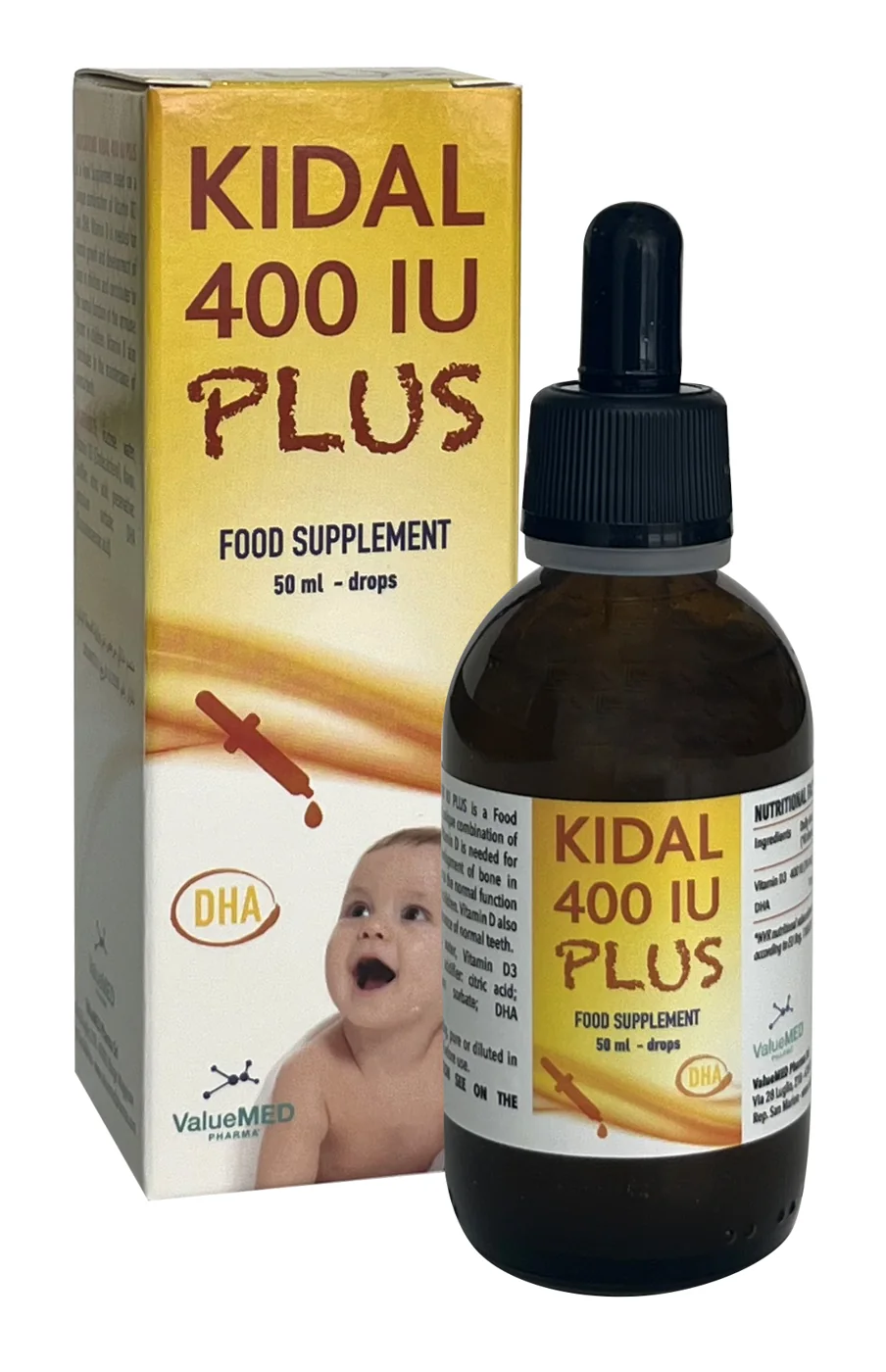 Kidal 400 IU Plus packaging